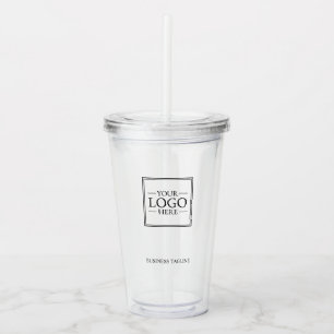 Custom Business Logo with Custom Text Acrylic Tumbler