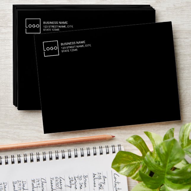 Custom Business Logo with Custom Text Envelope (Stacked)