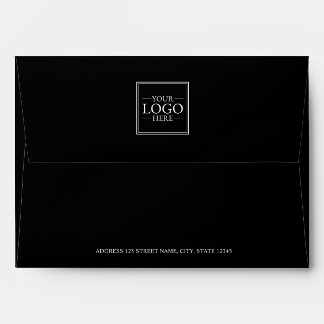 Custom Business Logo with Custom Text Envelope (Back (Top Flap))