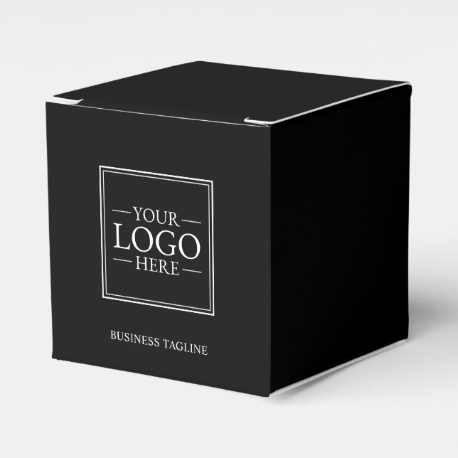Custom Business Logo with Custom Text Favor Boxes (Front Side)