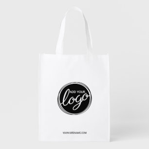 Custom Business Logo with Custom Text Grocery Bag