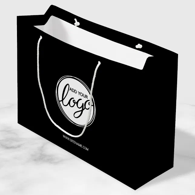 Custom Business Logo with Custom Text Large Gift Bag | Zazzle