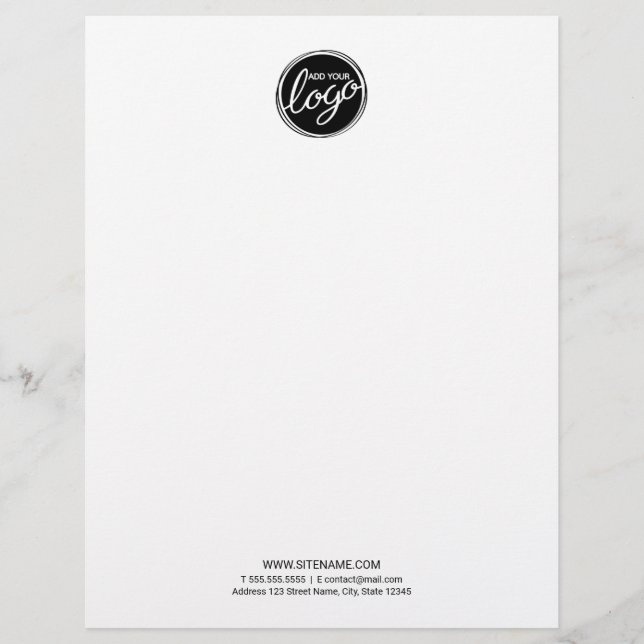 Custom Business Logo with Custom Text Letterhead (Front)
