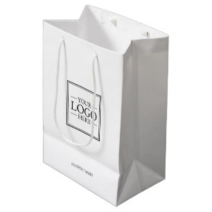 Custom Business Logo with Custom Text Medium Gift Bag