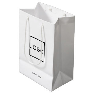 Custom Business Logo with Custom Text Medium Gift Bag