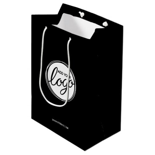 Custom Business Logo with Custom Text Medium Gift Bag