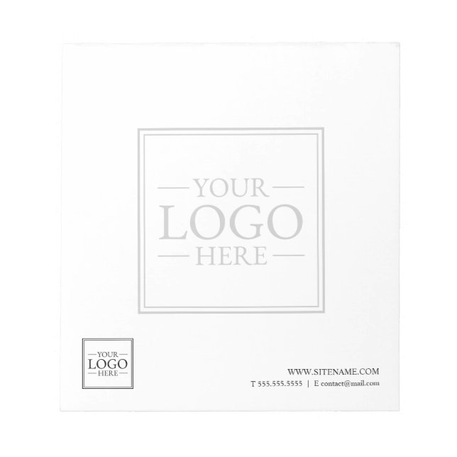 Custom Business Logo with Custom Text Notepad (Front)