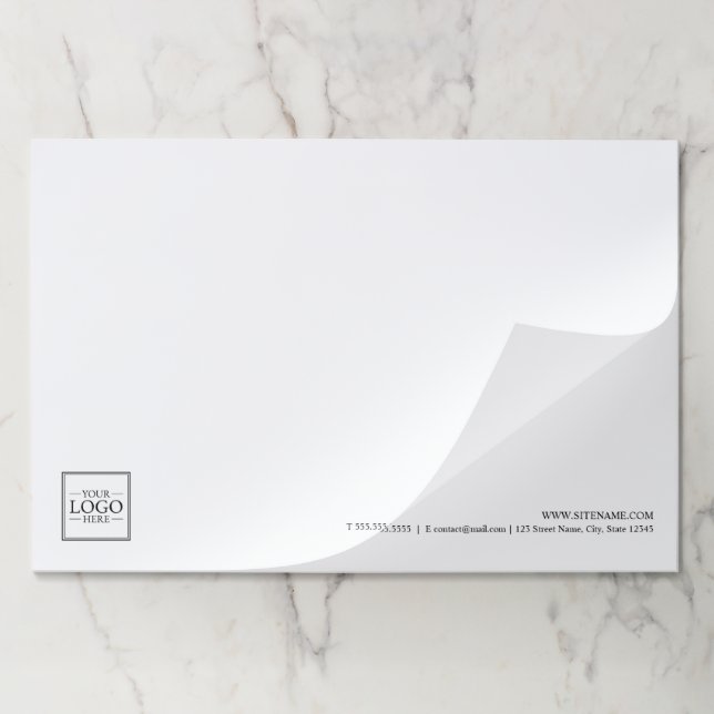 Custom Business Logo with Custom Text Paper Pad (Folded)