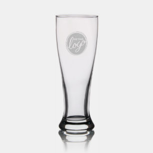 Custom Business Logo with Custom Text Pilsner Glass