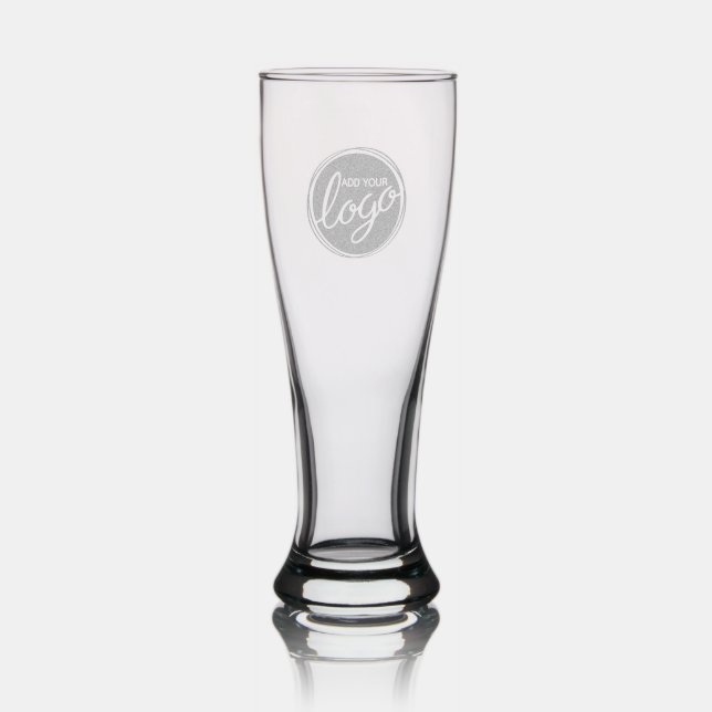Custom Business Logo with Custom Text Pilsner Glass (Glassware)