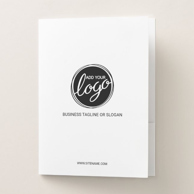 Custom Business Logo with Custom Text Pocket Folder (Front)
