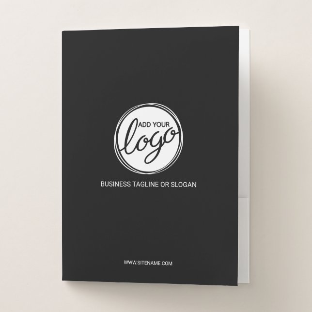Custom Business Logo with Custom Text Pocket Folder (Front)
