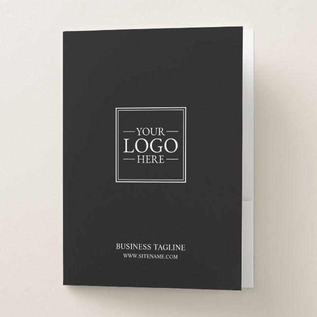 Custom Business Logo with Custom Text Pocket Folder (Front)
