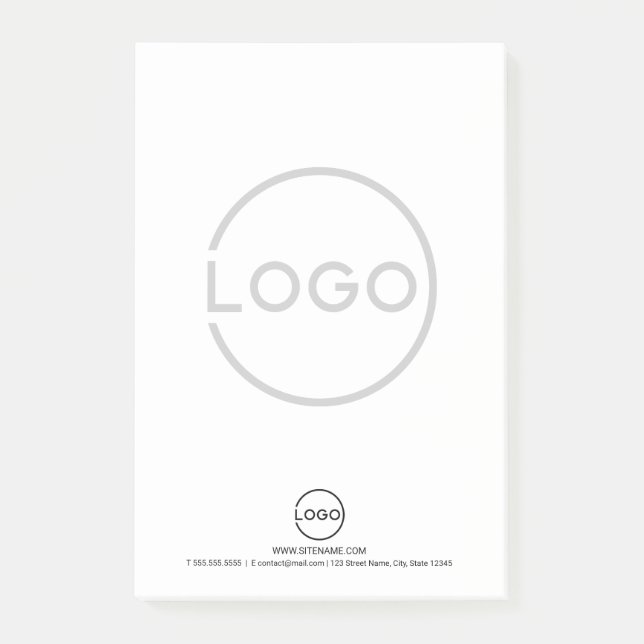 Custom Business Logo with Custom Text Post-it Notes (Front)