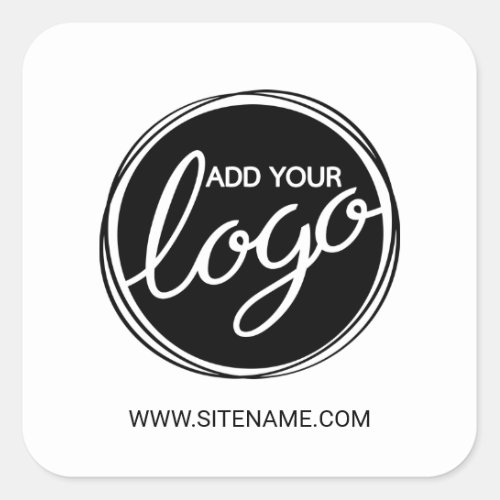 Custom Business Logo with Custom Text Square Sticker