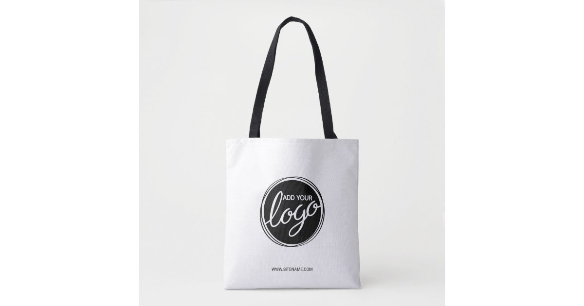 Custom Business Logo with Custom Text Tote Bag | Zazzle