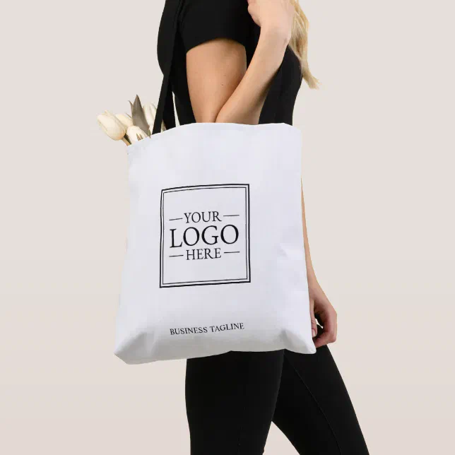 Custom Business Logo with Custom Text Tote Bag | Zazzle