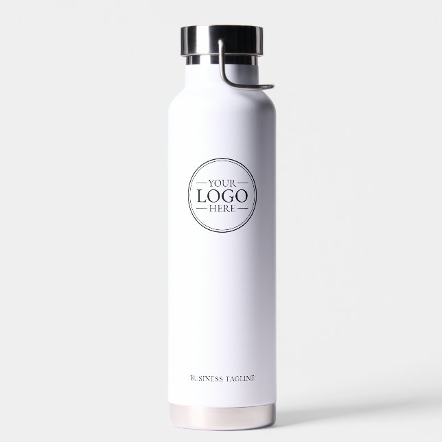 Custom Business Logo with Custom Text  Water Bottle (Left)