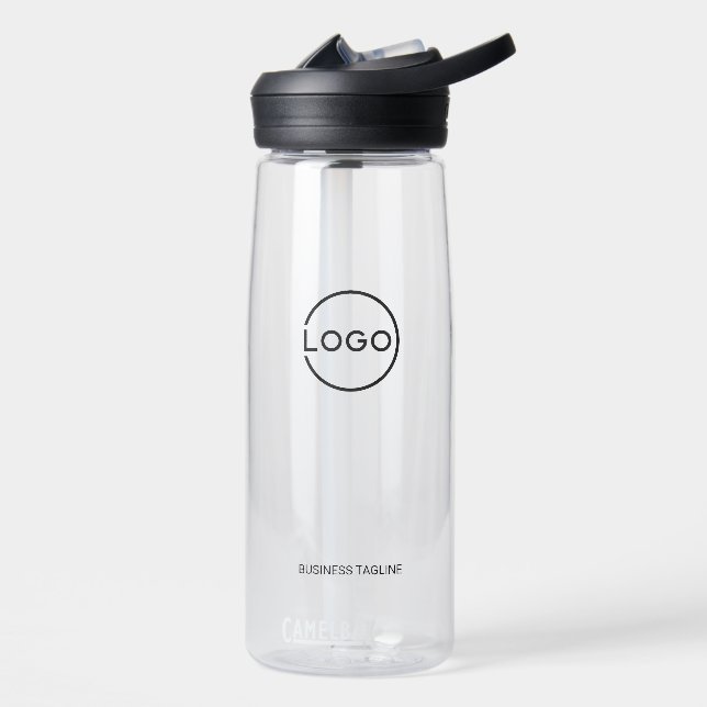 Custom Business Logo with Custom Text Water Bottle (Left)
