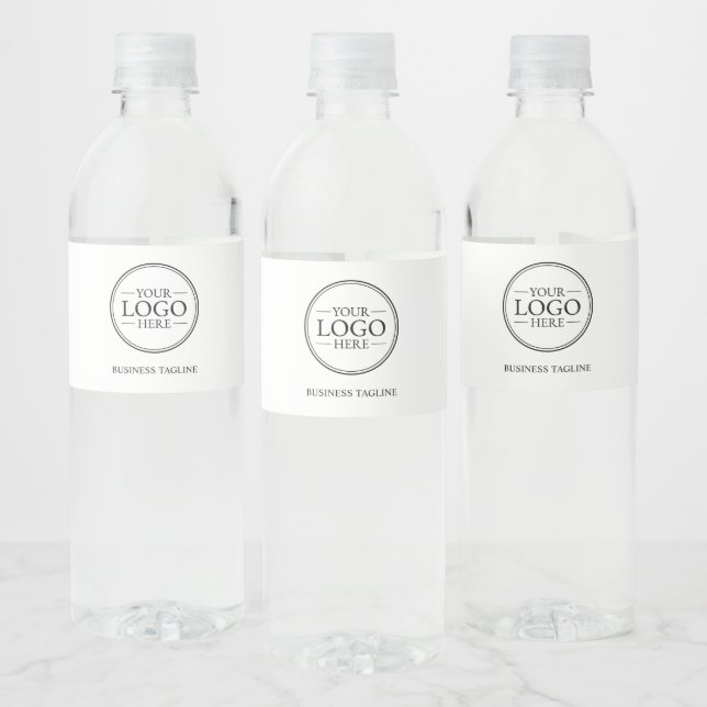 Custom Business Logo with Custom Text Water Bottle Label (Bottles)