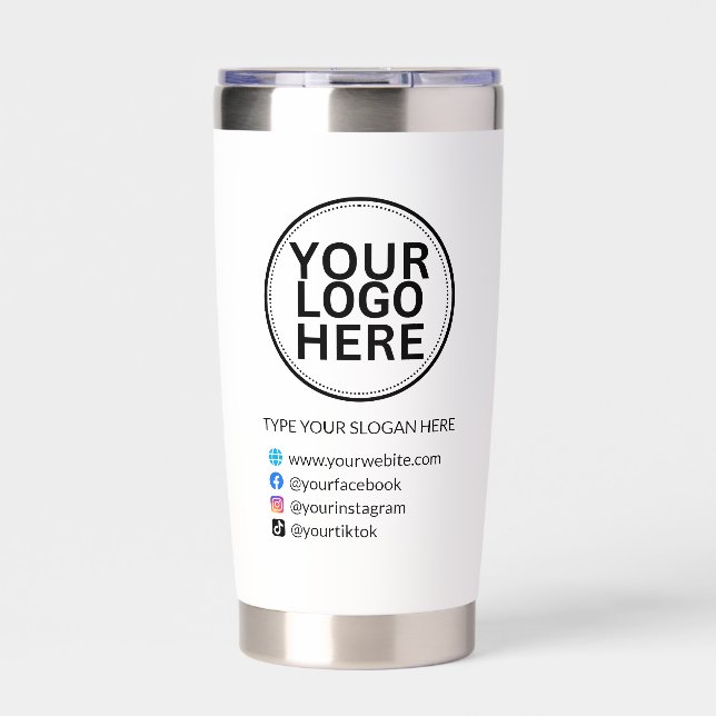 Custom Business Logo With Slogan Social Insulated Tumbler (Front)