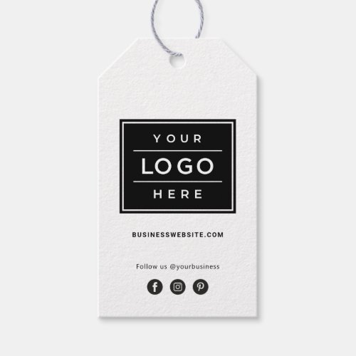 Custom Business Logo with Social Media Product Gift Tags