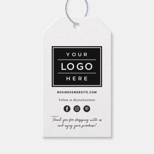 Custom Business Logo with Social Media Product Gift Tags