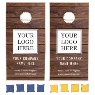 Custom Business Logo Wood Company Event Party Cornhole Set