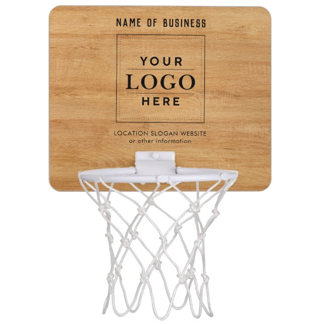 Custom Business Logo wood Mini Basketball Hoop (Front)