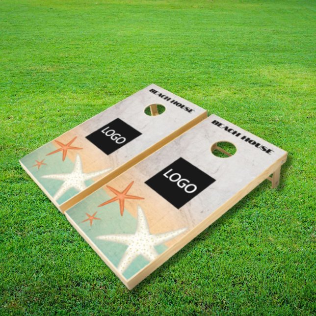 Custom Business Logo Wooden Starfish Beach House Cornhole Set (Custom Business Logo Wooden Starfish Beach House Cornhole Set)