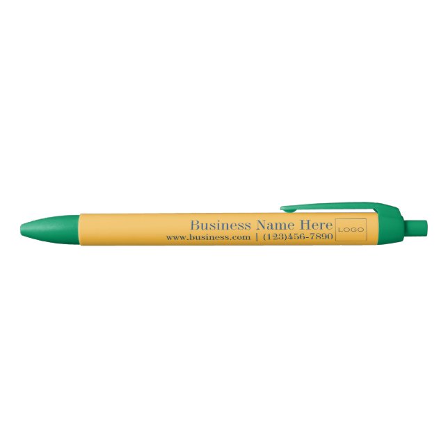 Custom Business Logo Yellow, Blue, Brand Promotion Pen (Top)