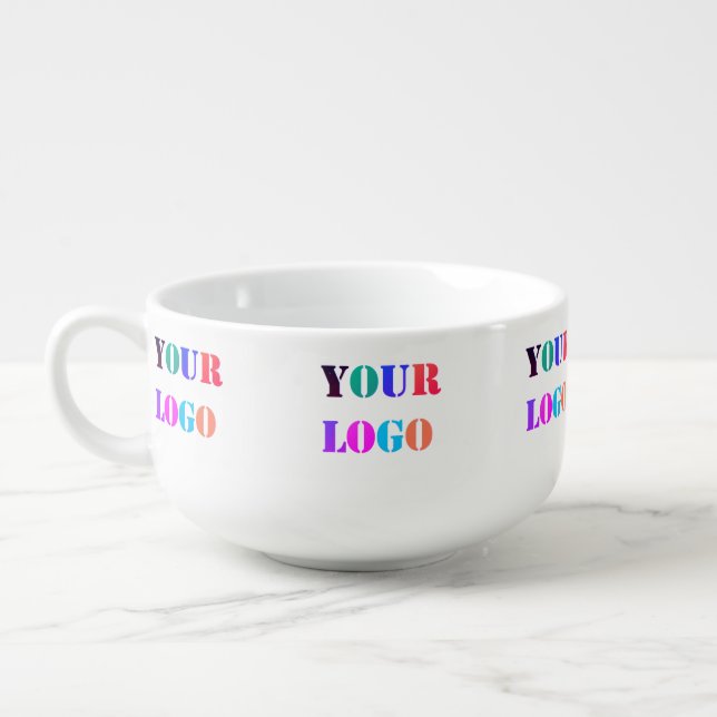 Custom Business Logo Your Company Soup Mug (Right)