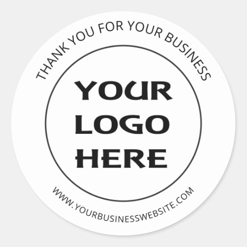 Custom Business Logo Your Logo Here Thank You Classic Round Sticker