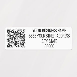Custom Business Name Address and QR Code Labels