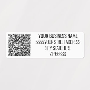 Custom Business Name Address and QR Code Labels