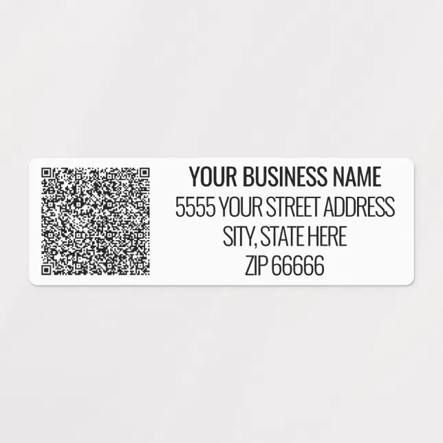 Custom Business Name Address and QR Code Labels | Zazzle