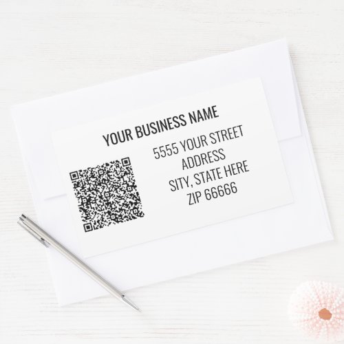 Custom Business Name Address Labels with QR Code