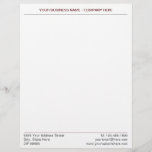 Custom Business Name Address Letterhead with Logo<br><div class="desc">Choose Colors - Simple Personalized Modern Design Your Business Company Office Letterhead with Logo ( Back Side ) - Add Your Logo - Image / Name - Company / Address / Phone / E-mail - Website or other info - Resize and move or remove and add elements - image /...</div>