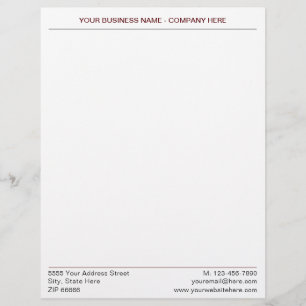 Custom Business Name Address Letterhead with Logo