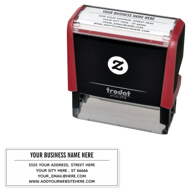 Custom Business Name Address Self-inking Stamp (In Situ)