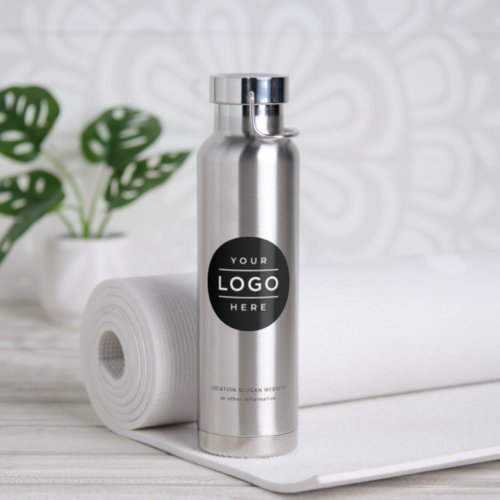 Custom Business Name and Logo Silver Branded Water Bottle