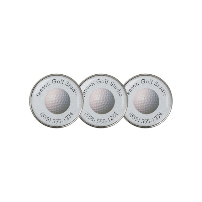 Custom Business Name and Phone Number  Golf Ball Marker (3 Up)