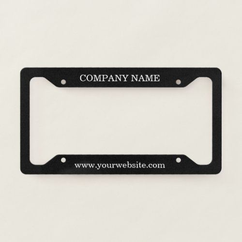 Custom Business Name And Website  License Plate Frame