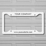 Custom Business Name And Website License Plate Frame<br><div class="desc">Customize this design and create your business promotional License Plate Frame. If the company name is long, you can adjust the font size to fit in. You can TRANSFER this DESIGN on other Zazzle products and adjust it to fit most of the Zazzle items. You can also click the CUSTOMIZE...</div>