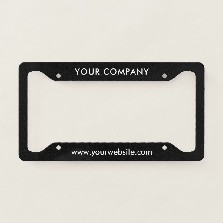 Custom Business Name And Website License Plate Frame | Zazzle