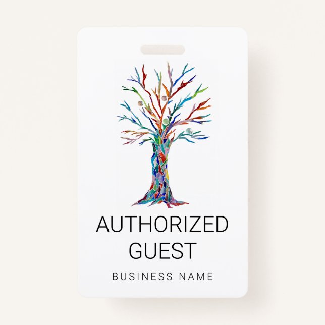 Custom Business Name Authorized Guest Badge (Front)