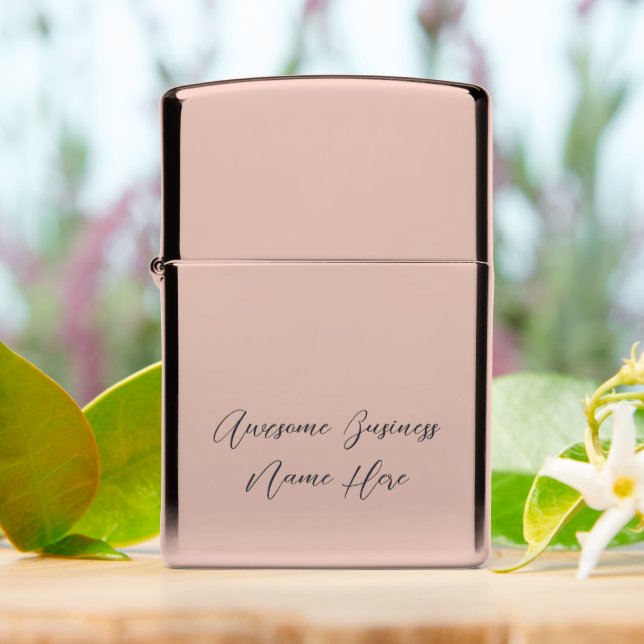 Custom Business Name Business Professional Zippo Lighter (On Table)