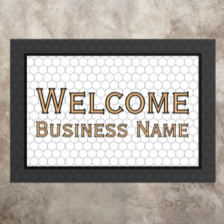 Custom Business Name - Faux Tile Floor Decal Sign