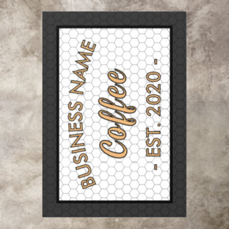 Custom Business Name - Faux Tile Floor Decal Sign