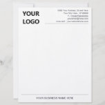 Custom Business Name Info Letterhead with Logo<br><div class="desc">Custom Colors and Font - Your Business Office Letterhead with Logo - Add Your Logo - Image / Business Name - Company / Address - Contact Information - Resize and move or remove and add elements / image with Customization tool. Choose colors / font / size ! Good Luck -...</div>